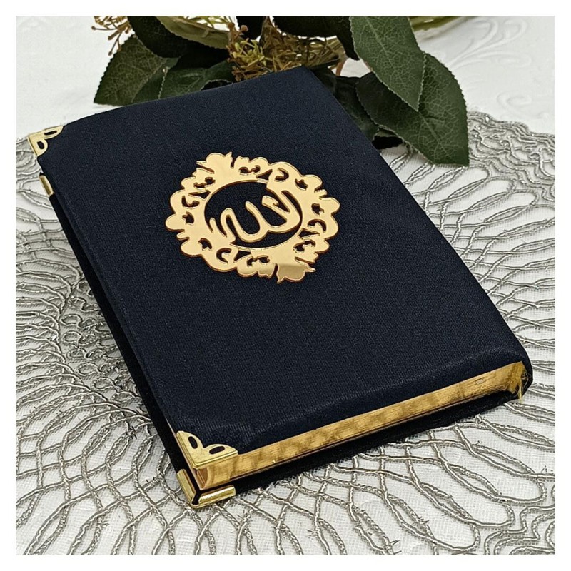Kuranı Kerim Şantuk Kumaş Kaplı Siyah - Çanta Boy
