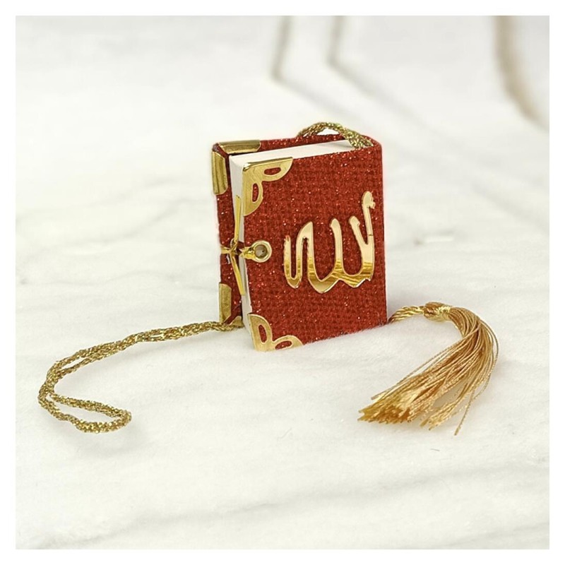 Mini Kuranı Kerim Sim Kaplamalı - Bordo