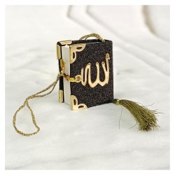 Mini Kuranı Kerim Sim Kaplamalı - Siyah