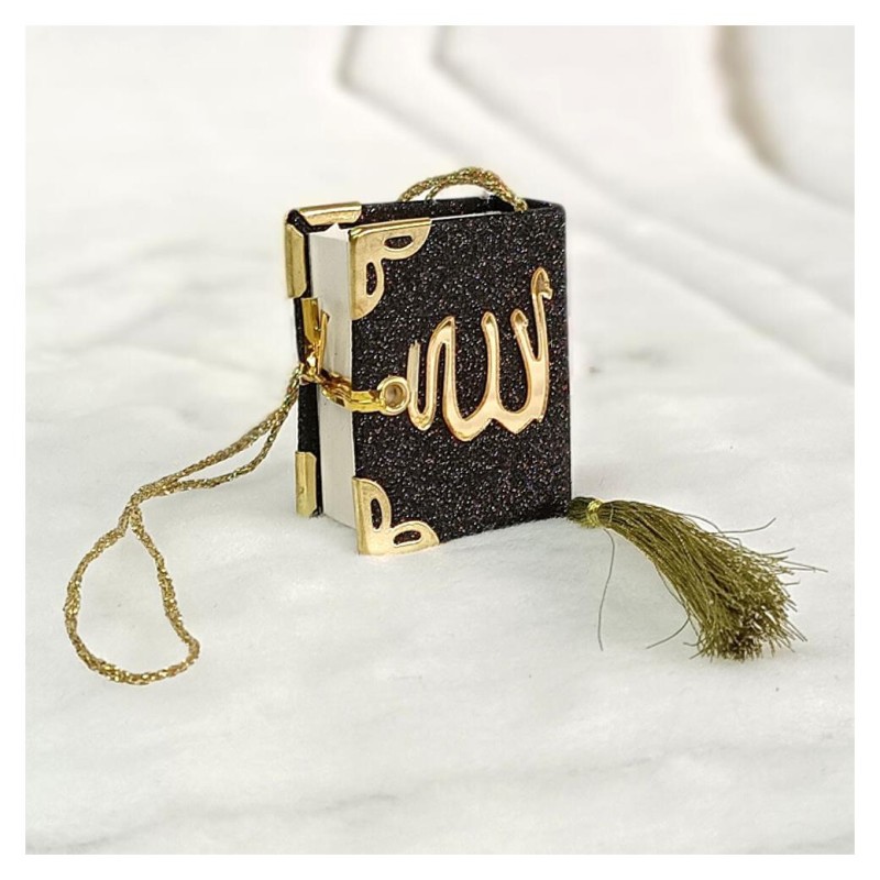 Mini Kuranı Kerim Sim Kaplamalı - Siyah