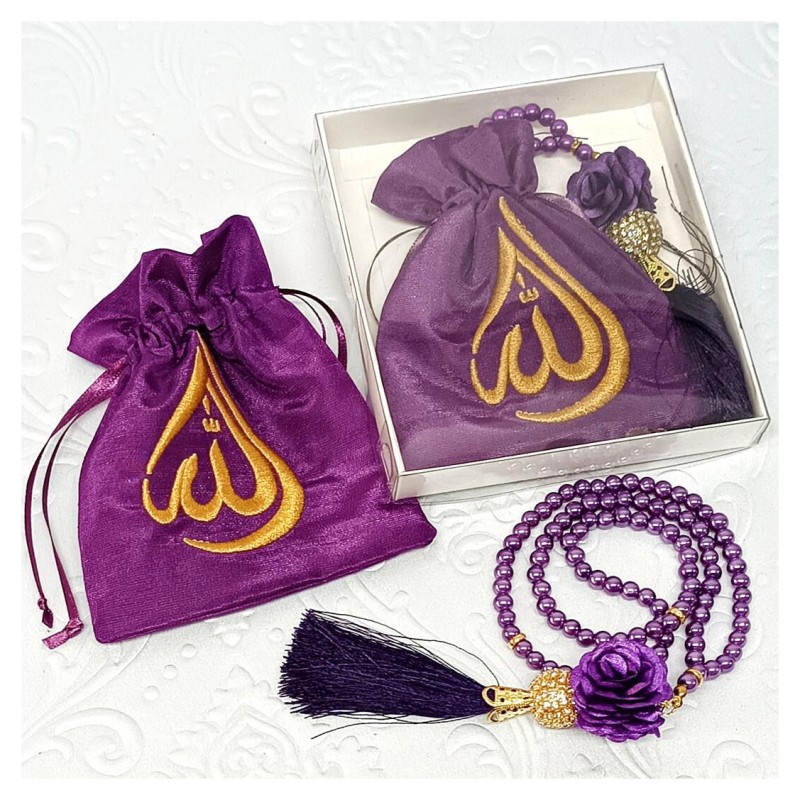 Hediyelik tesbih Keseli Mürdüm