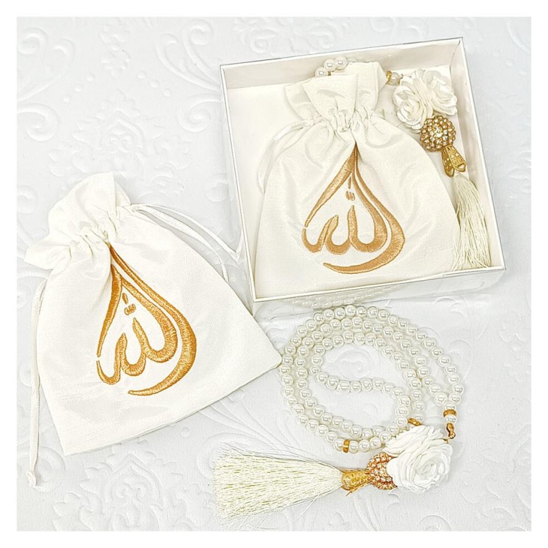 Hediyelik tesbih Keseli Bej 