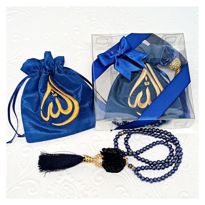 Hediyelik tesbih Keseli Lacivert