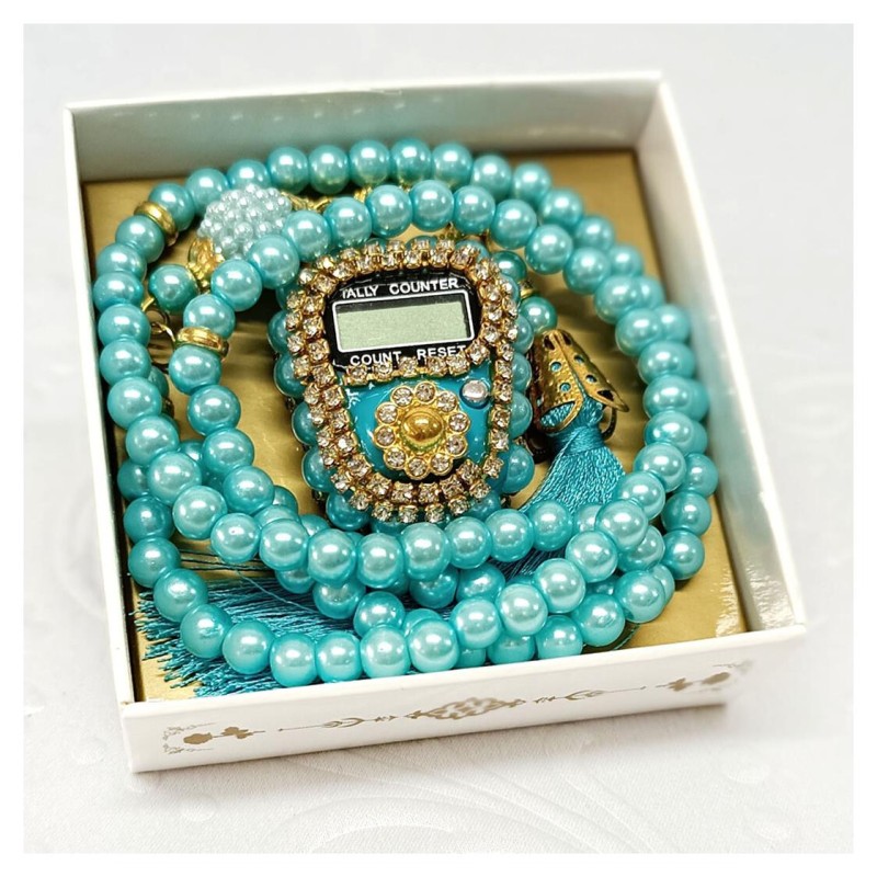 Hediyelik tesbih Ve Zikirmatik Seti Bebe Mavi - 6 Adet