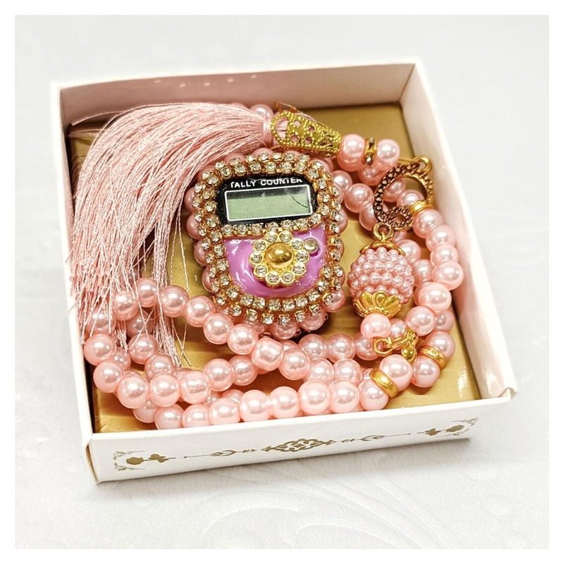 Hediyelik tesbih Ve Zikirmatik Seti Pudra - 6 Adet