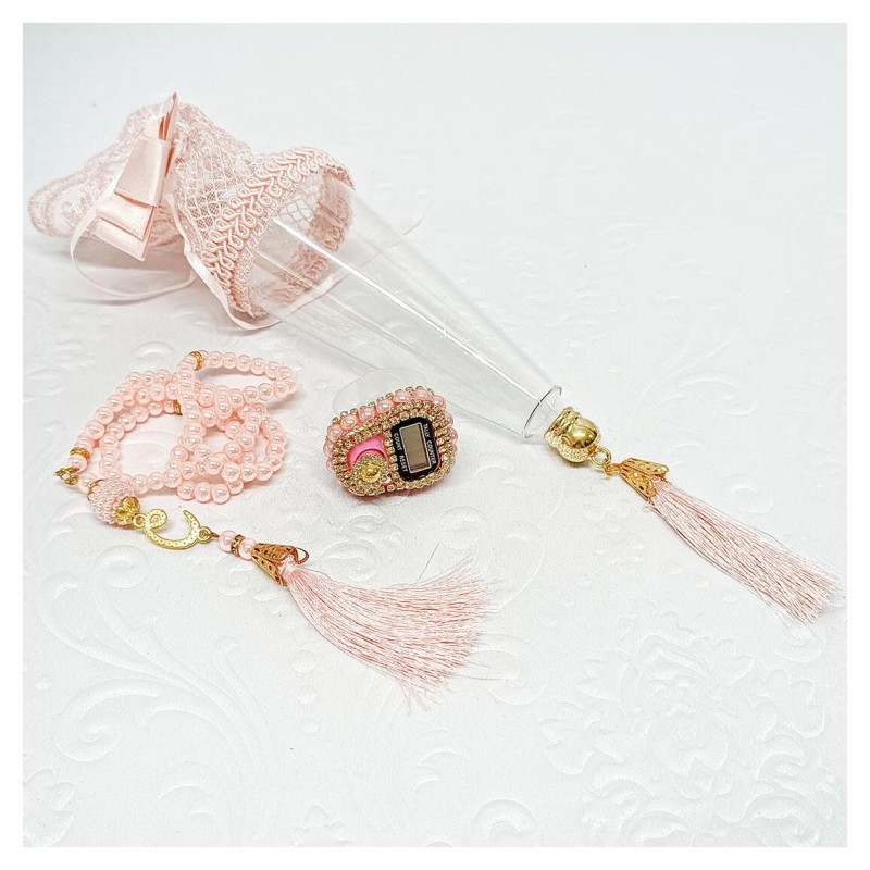 Hediyelik tesbih Ve Zikirmatik Seti Külahlı - 6 Adet