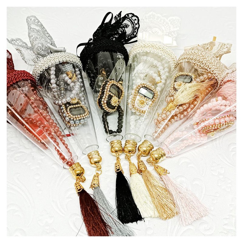 Hediyelik tesbih Ve Zikirmatik Seti Külahlı - 6 Adet