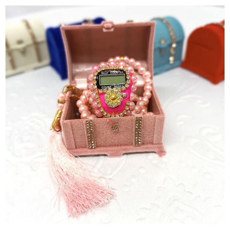 Hediyelik tesbih Ve Zikirmatik Seti Pudra - 10 Adet