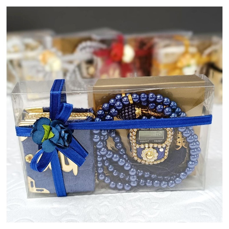 Hediyelik tesbih Seti Lacivert - Mini Kuran Tesbih Zikirmatik