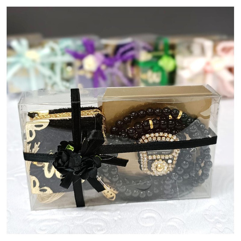 Hediyelik tesbih Seti Siyah - Mini Kuran Tesbih Zikirmatik