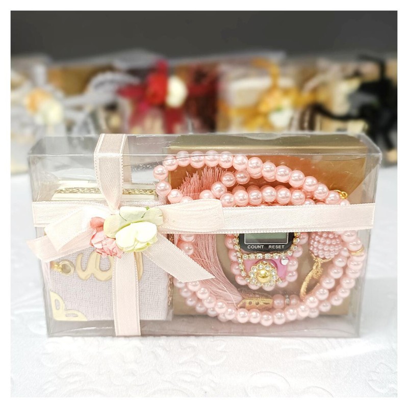 Hediyelik tesbih Seti Pudra - Mini Kuran Tesbih Zikirmatik