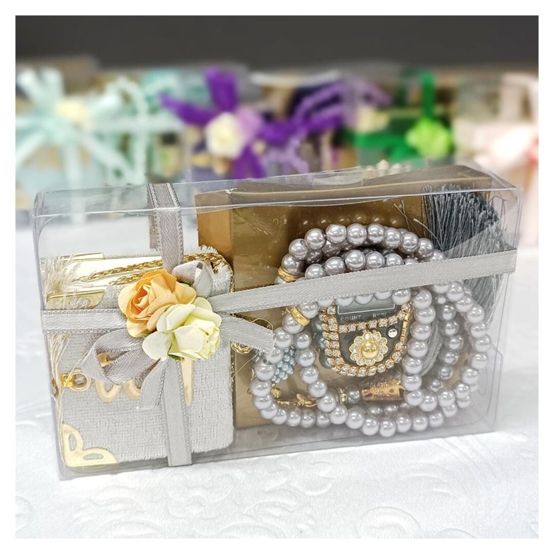 Hediyelik tesbih Seti Gri - Mini Kuran Tesbih Zikirmatik