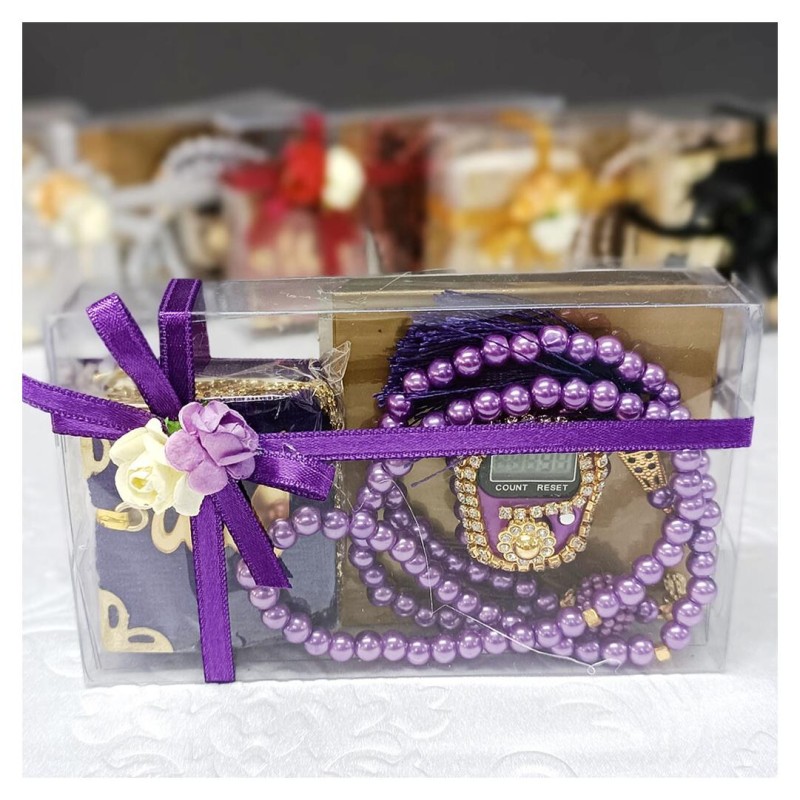 Hediyelik tesbih Seti Mürdüm - Mini Kuran Tesbih Zikirmatik