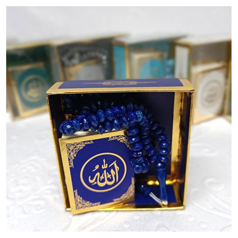 Hediyelik tesbih Ve Mini Kuran Seti Lacivert - 6 Adet