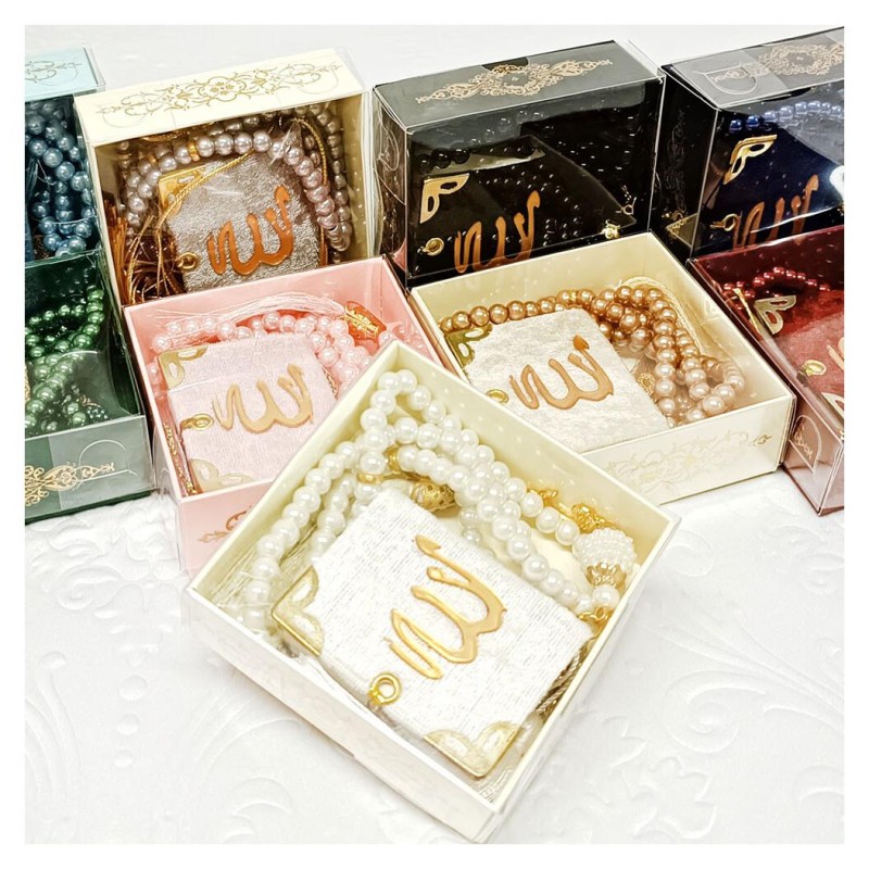 Hediyelik tesbih Ve Mini Kuran Seti Bordo - 6 Adet