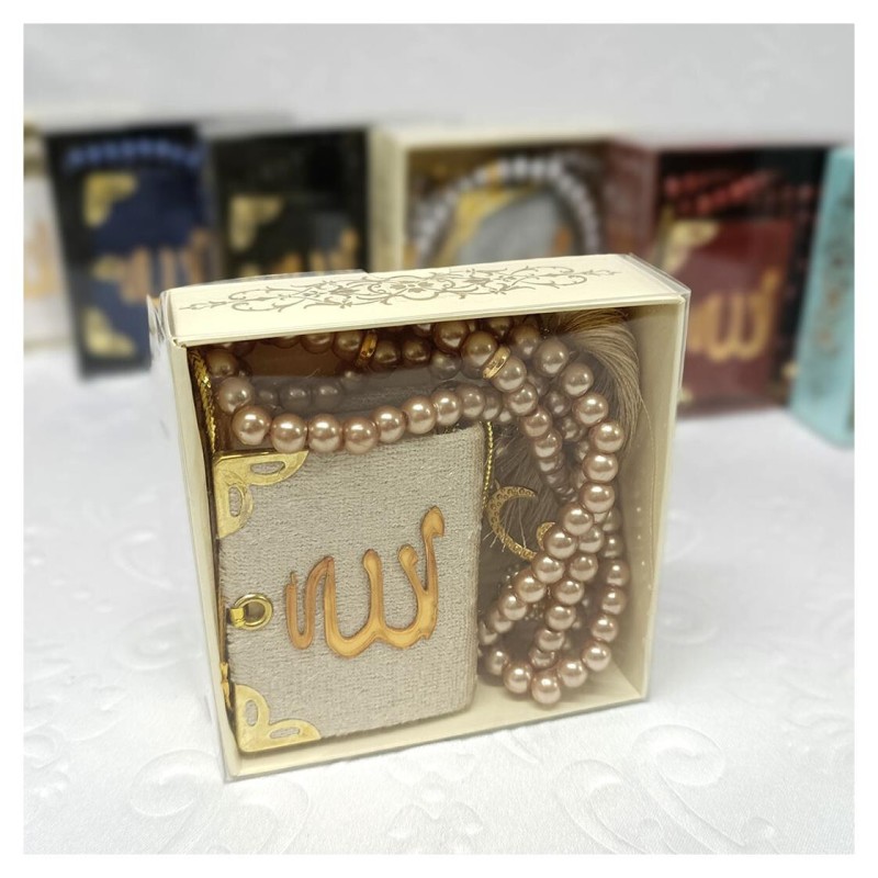 Hediyelik tesbih Ve Mini Kuran Seti Kapiçino - 6 Adet