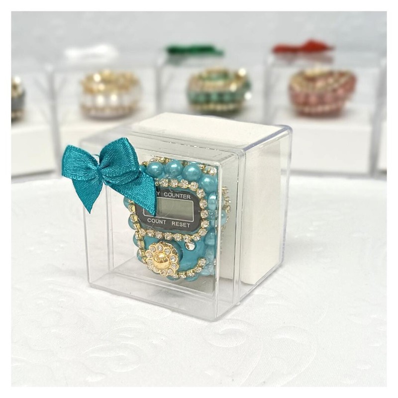 Hediyelik Taşlı Zikirmatik Turkuaz - 12 Adet