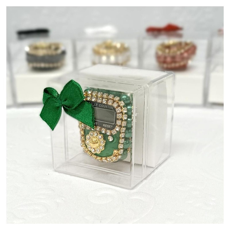 Hediyelik Taşlı Zikirmatik Yeşil - 12 Adet