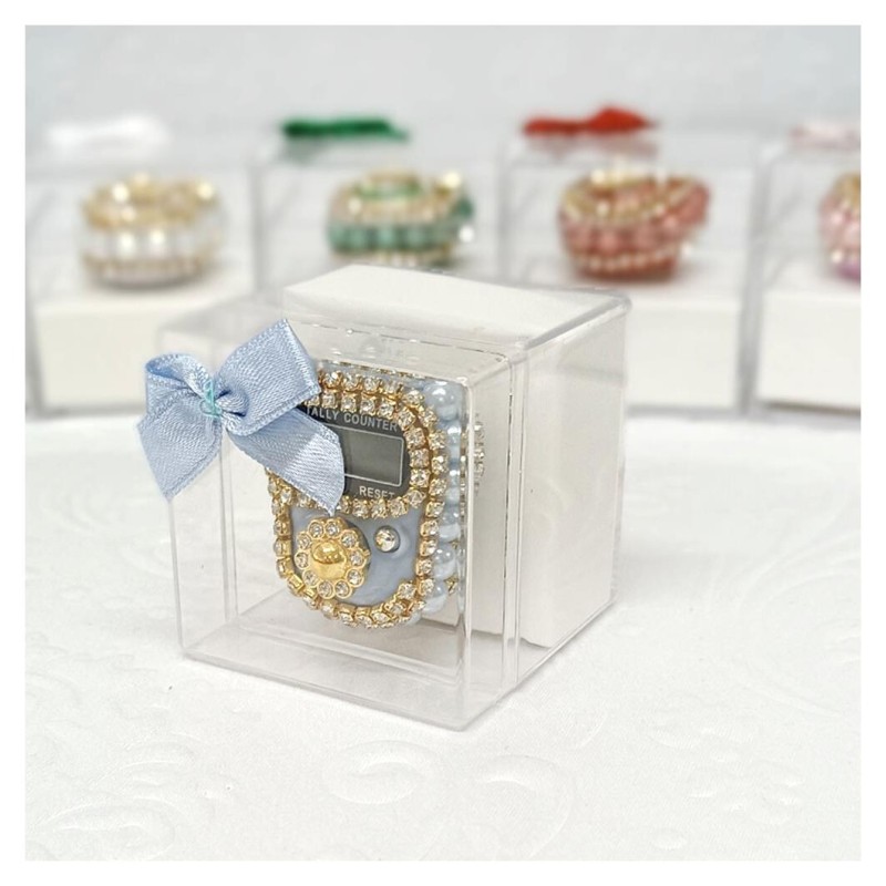 Hediyelik Taşlı Zikirmatik Mavi - 12 Adet 