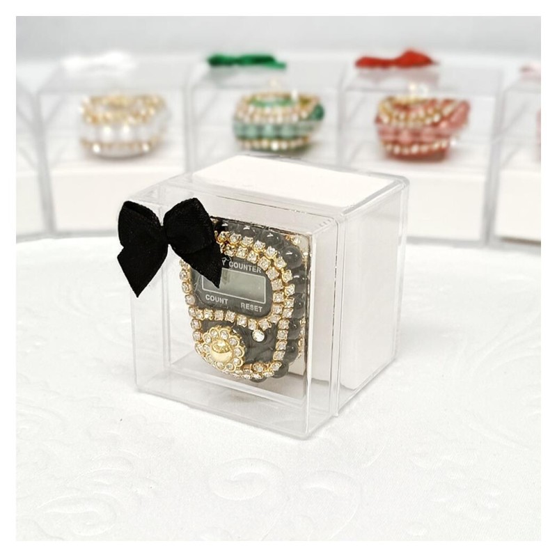 Hediyelik Taşlı Zikirmatik Siyah - 12 Adet 