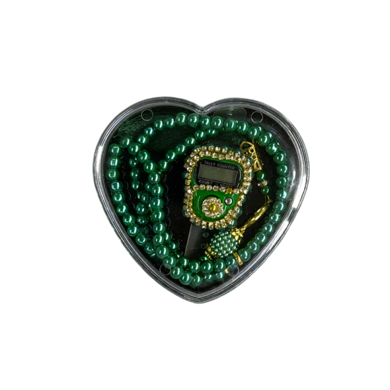 Kalpli̇ Kutulu Set Tesbi̇h Zi̇ki̇rmati̇k - Yeşil