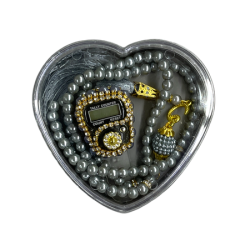 Kalpli̇ Kutulu Set Tesbi̇h Zi̇ki̇rmati̇k - Gri