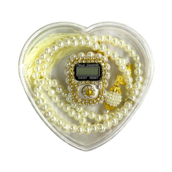 Kalpli̇ Kutulu Set Tesbi̇h Zi̇ki̇rmati̇k - Beyaz