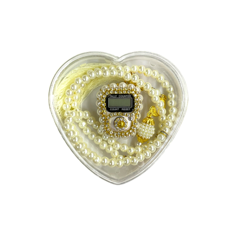 Kalpli̇ Kutulu Set Tesbi̇h Zi̇ki̇rmati̇k - Beyaz