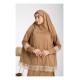 Namaz Elbisesi -  Güpürlü 2 Parça - Açıkkahve