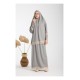 Namaz Elbisesi -  Güpürlü 2 Parça - Gri