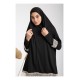Namaz Elbisesi -  Güpürlü 2 Parça - Siyah