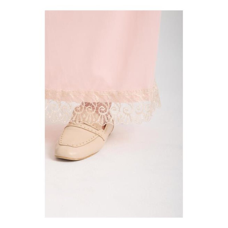 Namaz Elbisesi -  Güpürlü 2 Parça - Pudra