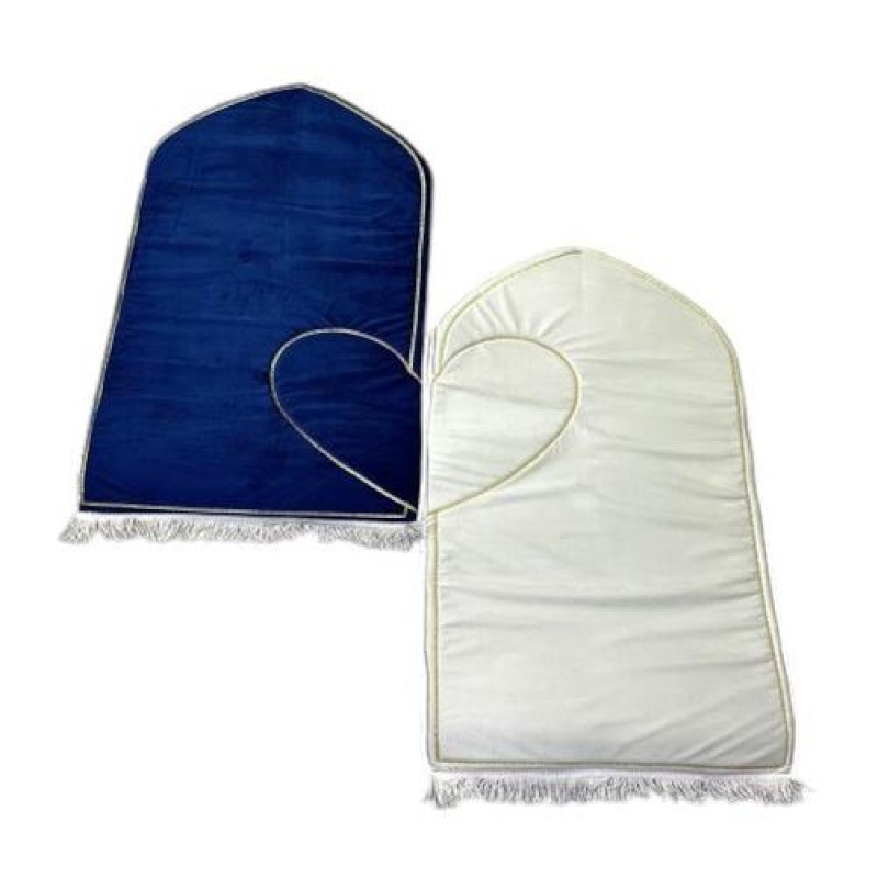 Lüks Astarlı Seccade Kalp Motifli - Çift Seccade - Çift Süngerli