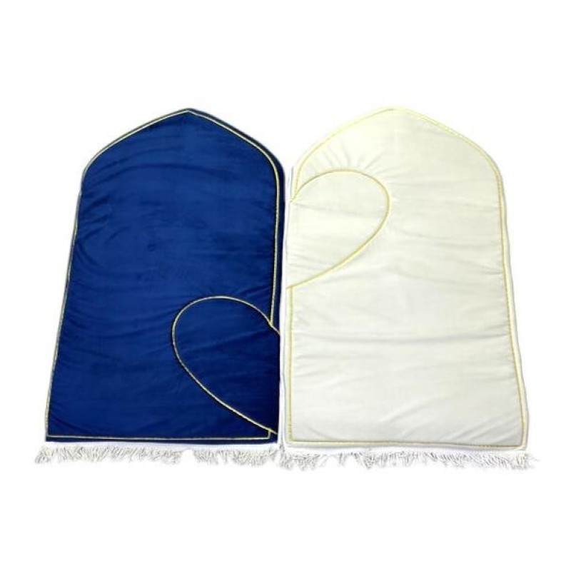 Lüks Astarlı Seccade Kalp Motifli - Çift Seccade - Çift Süngerli