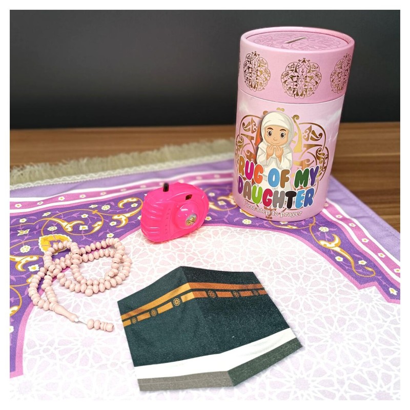 Hediyelik Astarlı Seccade Kız Çocuk Seti 210 Gr - Seccade Tesbih