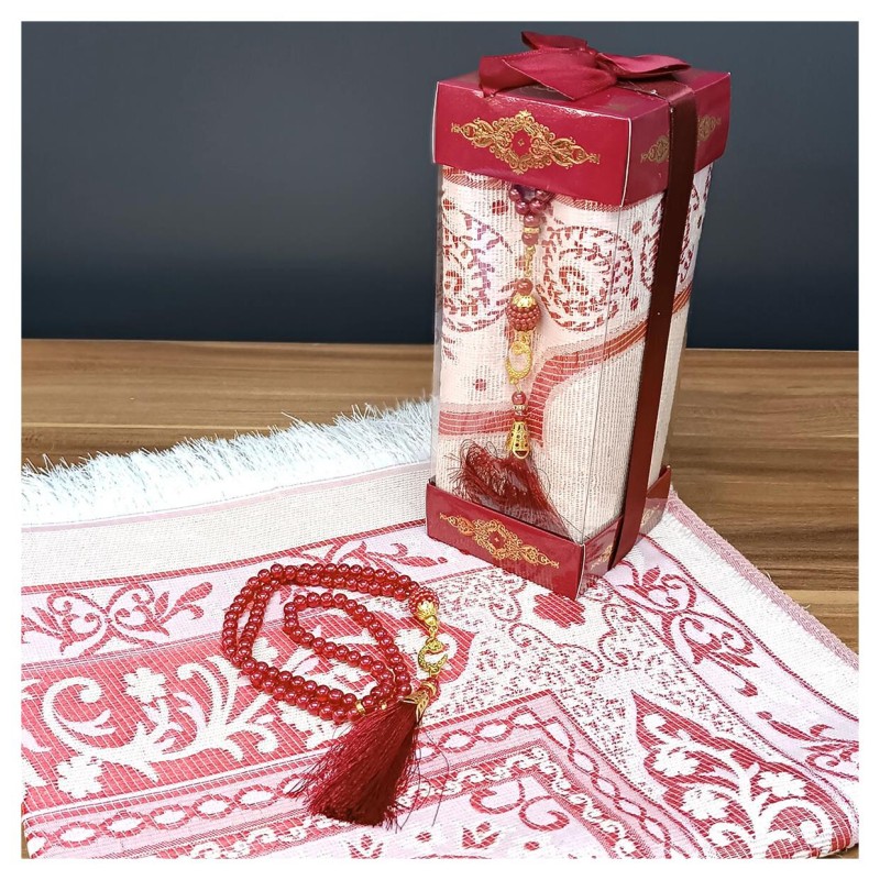 Hediyelik Seccade Set 200 Gr Kutulu - Seccade Tesbih