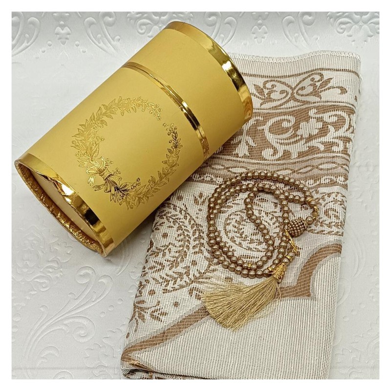 Hediyelik Seccade Silindir Kutulu Set 200 Gr Kapiçino -  Seccade Tesbih