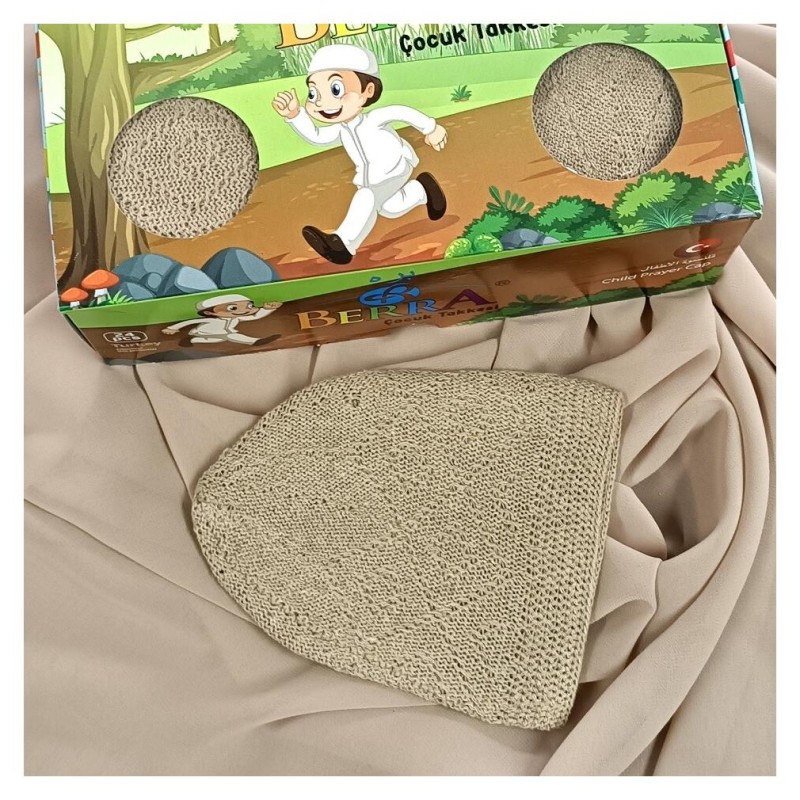 Çocuk Takke Açık Kahve - 24 Adet