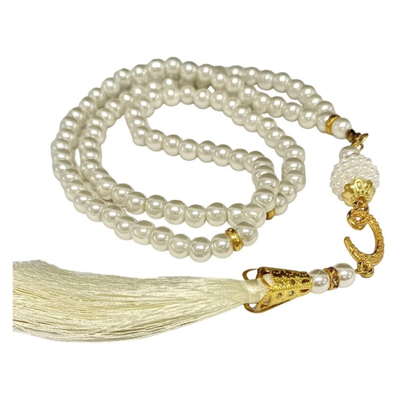 Tesbih Cam Bej 6 Mm - 10 Adet