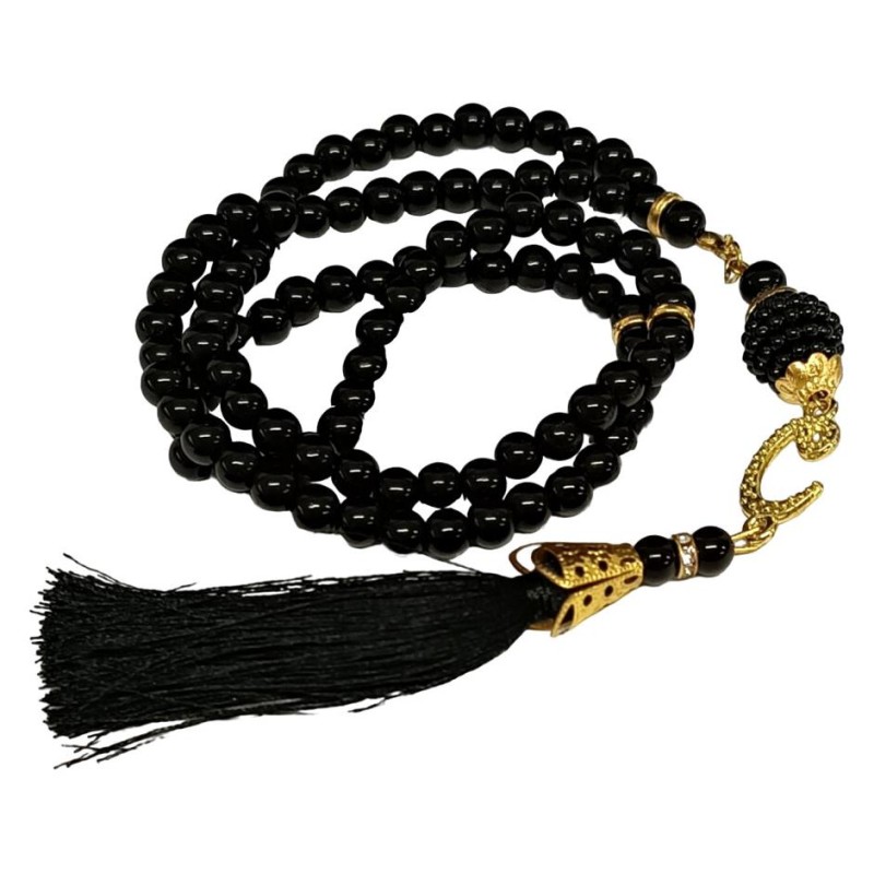 Tesbih Cam Siyah 6 Mm - 10 Adet