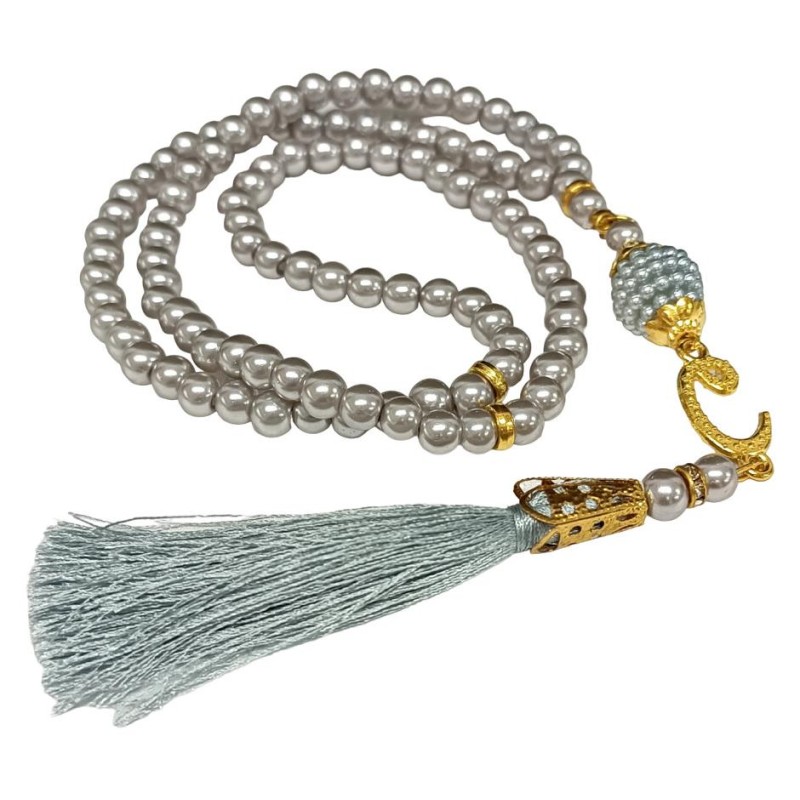 Tesbih Cam Gri 6 Mm - 10 Adet