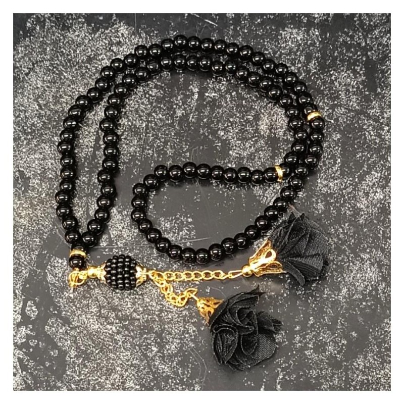 Tesbih Cam Siyah 6 Mm - 10 Adet