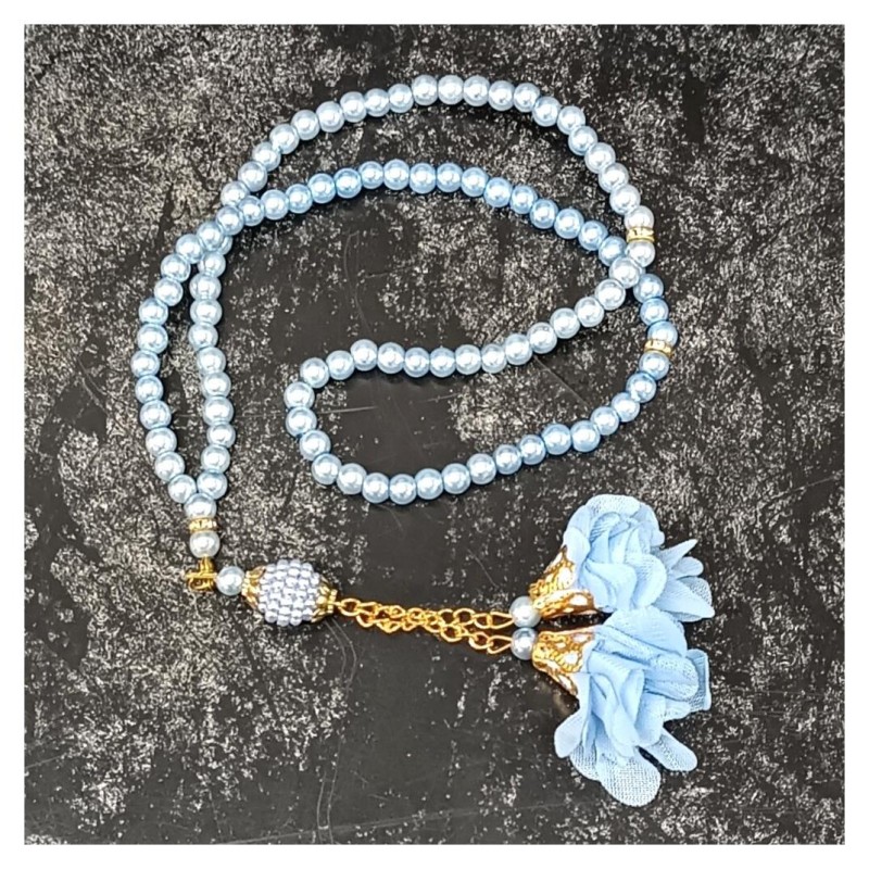 Tesbih Cam Mavi 6 Mm - 10 Adet