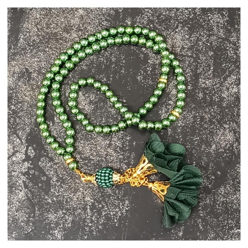 Tesbih Cam Yeşil 6 Mm - 10 Adet