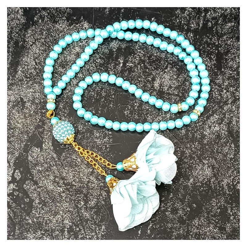 Tesbih Cam Turkuaz 6 Mm - 10 Adet