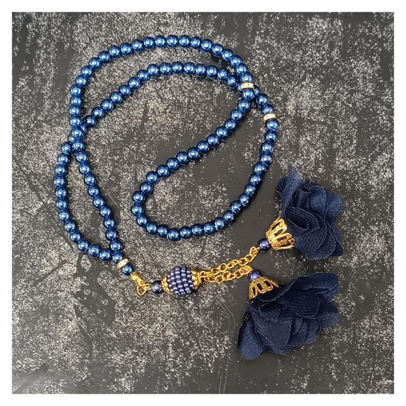 Tesbih Cam Lacivert 6 Mm - 10 Adet