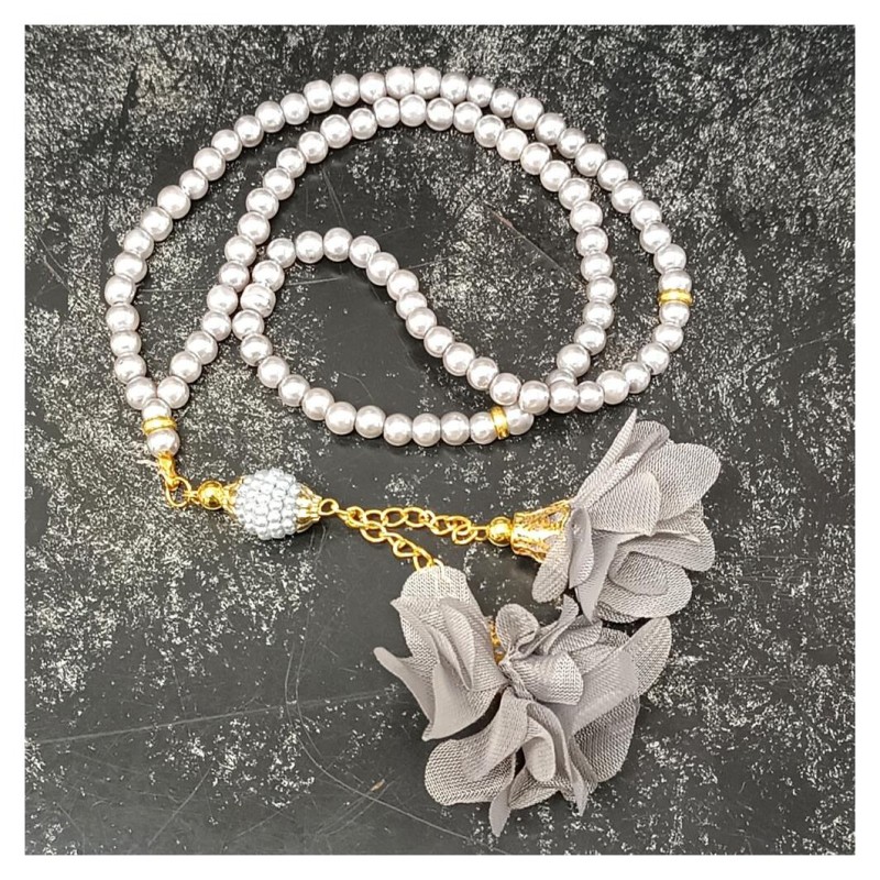 Tesbih Cam Gri 6 Mm - 10 Adet