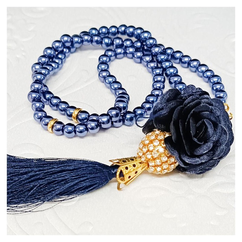 Tesbih Cam Lacivert 6 Mm - 10 Adet