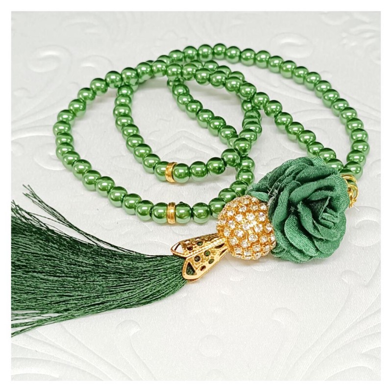 Tesbih Cam Yeşil 6 Mm - 10 Adet