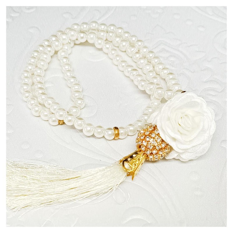 Tesbih Cam Bej 6 Mm - 10 Adet